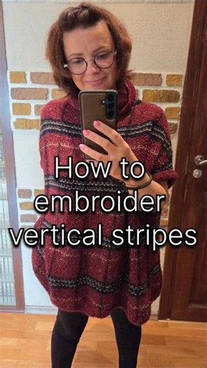 Don’t Wear Plain Knits ❌ Easy Vertical Stripe Embroidery