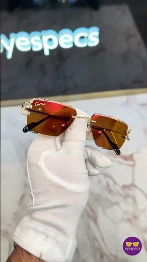 Eyewear Perfected. Custom Cartier C with Diamond Cut Tinted Transition Cognac Tinted Lenses