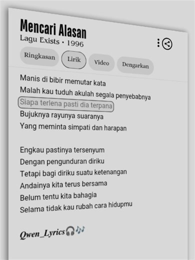 Lagu Exists: Mencari Alasan dan Liriknya