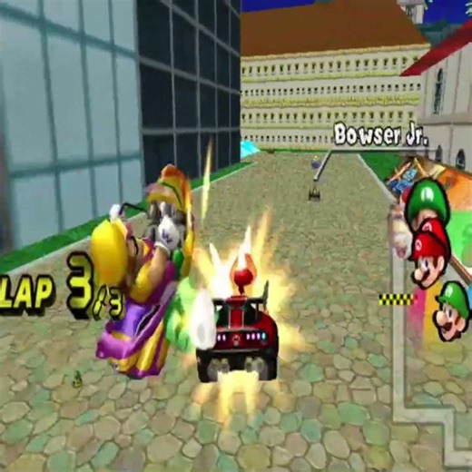 High jump with hit - Mario Kart Wii