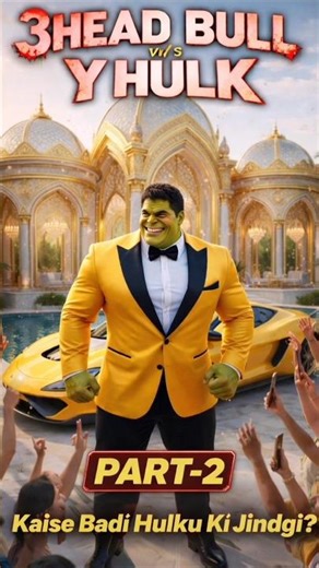 3HEAD BULL v/s YELLOW HULK, (PART-2) Hulk Bama Gentalmen, #ytshorts #hulk #hulkai #moralstory