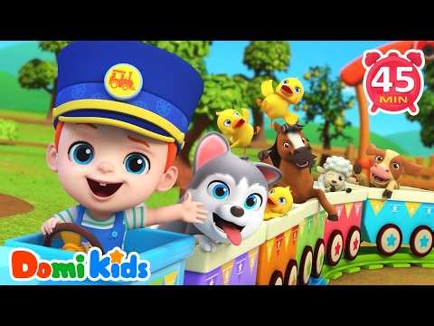 Animals Compilation | Farm Animals, Monkey, Dog, Shark & More! | Nursery Rhymes | Domi Kids