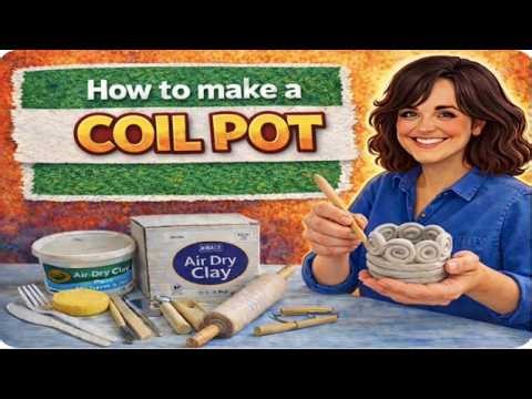 Air Dry Clay Coil Bowl Anyone Can Make!! Easy step-by-step tutorial.