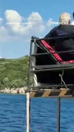 Pirate-themed tourist ship CAPSIZES as people seen jumping off boat #shorts #world #news #boat
