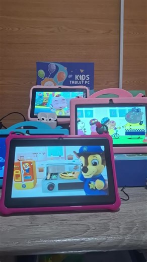 tablet kids lanyard private model Soft silicone Detachable 7 inches Toddler tablet 2GB RAM 32GB ROM Android WiFi Dual cameras Education and entertainment software Pre-installed parental control learning music baby play No sim card No charging head PRITOM