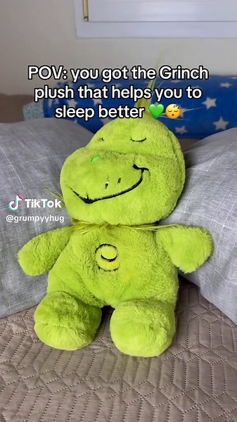 I'm in love with this breathing Grinch plushie 🥹💚 #grumpy #plush #christmas #grinch #grinchmas