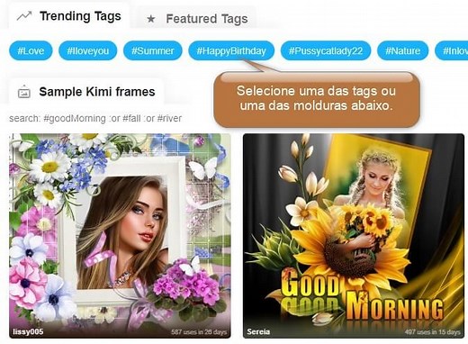 Imikimi - como adicionar molduras para fotos - Montagem de Fotos