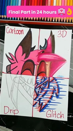 🏨I drew ALASTOR in 4 DIFFERENT STYLES! ✨*3D style*✨ #shorts #art