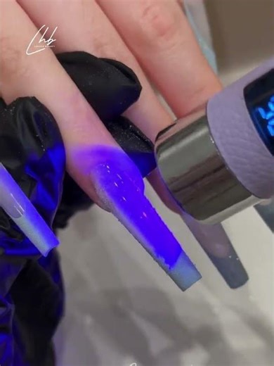 Ice Blue French Cat Eye Nail Tutorial | Cool Design