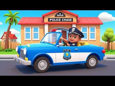 Police Car Beep Beep Chase Day 🚓 | Funny Police Car Adventure Kids Nursery Rhyme