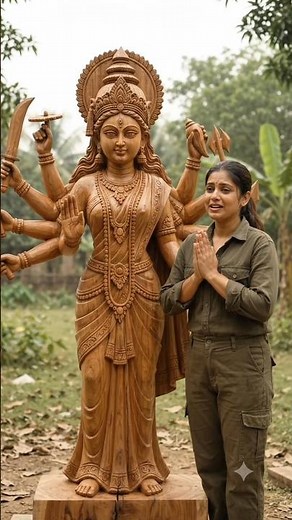 💔 Maa Durga idol made with so much effort broken to pieces! 😭🙏 Seeing the girl cry will bring tea...
