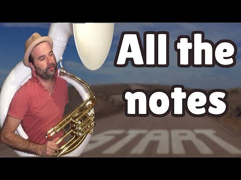 Training tutorial - all sousaphone notes - Entraînement - toutes les notes du soubassophone - tuba