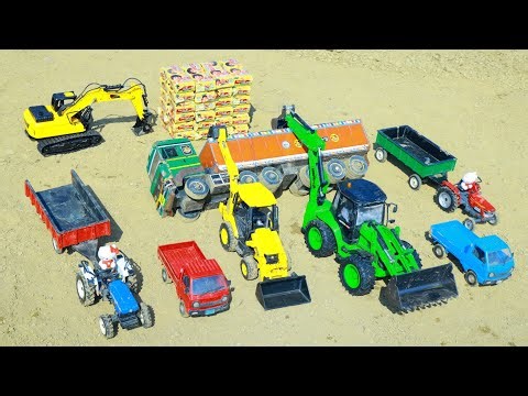 Jcb Loading ParleG Tractor Tata Dumper Pickup Truck Accident Pulling Jcb 3dx ? Kids Cartoon | CS Toy