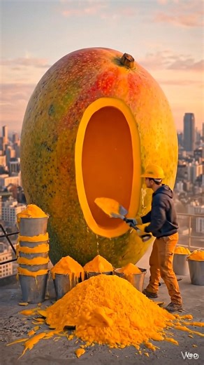 I Turned a Giant Mango into a Luxury Tiny House 🏡🥭 (AI Timelapse) #tinyhouse #aitimelapse #asmr