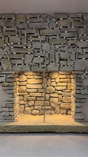 This project has truly been a labour of love 🩵 I’m exhausted, slightly broken… but SO proud of what we’ve created 👏✨ Huge shoutout to my dad for coming to help 😃👍 Part 1 of creating our bespoke chimney breast 🔥 I discovered the dreamiest company online called @kucibrickslips and honestly… their range of stone cladding and brick slips are unreal 🤍 We chose the Mixed Sandstone cladding because it has that lighter, warmer tone we were after. The stones come in a mix of sizes and shapes, which