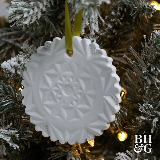 35K views · 275 reactions | Instantly warm up a tree with handmade ornaments crafted from inexpensive air-dry clay and thrifted glassware! Add a personal touch by painting the finished designs or leave them bright white. Get the how-to: https://bit.ly/2L1Kvcb | Better Homes & Gardens | Facebook