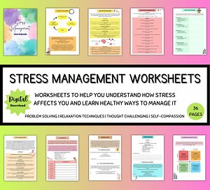 Stress Management Worksheets, Stress Relief Printables, Burnout Recovery, Anxiety Worksheets, Therapy Worksheets, Coping Skills, Self Care - Etsy
