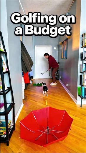 Winter Golf Practice on a Budget ⛳ #wintergolf #indoorgolf