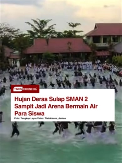 Hujan deras yang mengguyur kawasan SMA Negeri 2 Sampit membuat lapangan sekolah tergenang air cukup tinggi. Alih-alih mengganggu aktivitas, genangan air yang terlihat jernih justru dimanfaatkan para siswa untuk bermain dan bercanda, layaknya kolam renang dadakan di lingkungan sekolah. Suasana lapangan pun berubah menjadi penuh tawa, menghadirkan keseruan sederhana di tengah banjir musiman yang kerap terjadi. Momen ini ramai jadi sorotan karena memperlihatkan cara para pelajar menikmati situasi d