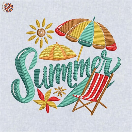 Beach Umbrella Embroidery Design, Summer Vacation Pattern (digital Download) - Etsy
