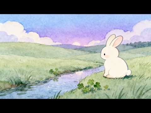 1 Hour Relaxing Lofi 🌙 Peaceful Meadow Stream with Clover for Sleep, Study & Relaxation