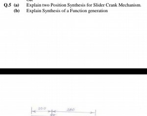 Q.5 (a) Explain two Position Synthesis for Slider Crank Mechani... | Filo
