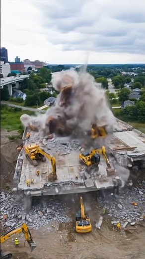 SHOCKING Bridge Collapse Caught on Drone! | Epic Demolition Fail 2025