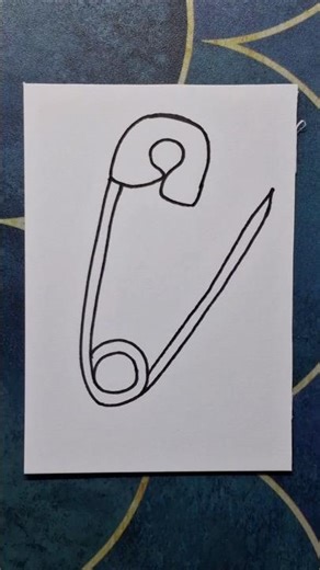 safety pin drawing, how to draw a safety pin