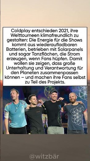 Coldplay: Konzerte mit grüner Energie