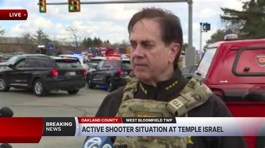 Oakland County Sheriff Michael Bouchard speaks after active shooter at Temple Israel