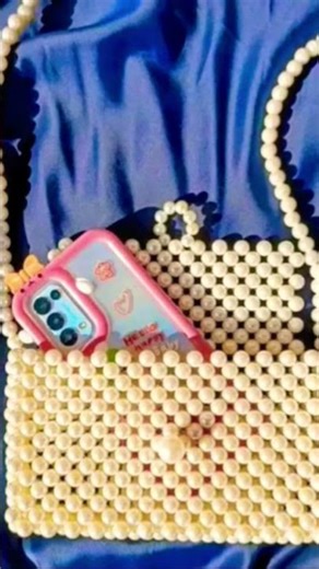 Beautiful Pearl Bag for Mobile 📱📱..#crafts #handmade #gift #shadowbox #art #cake #projects