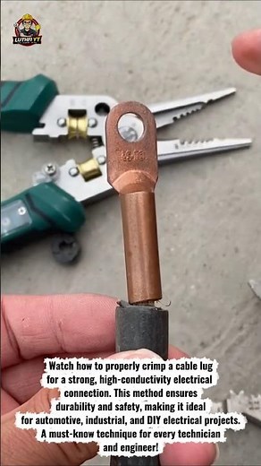 Perfect Cable Lug Crimping 🔌 Heavy Duty Electrical Connection Hack