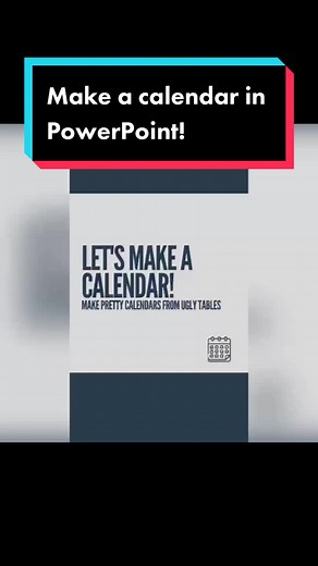 Let’s make a calendar! You can make some nice looking visuals from a really ugly PPT table! Nice tool to have when you need a calendar visual in your deck!#powerpoint #powerpointskills #powerpointdesign #powerpointtemplate #calendar #calendartemplate