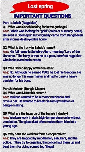 Class 12 English Chapter 2 | Lost spring | Full Explanation and IMP Question Answer | MP Board