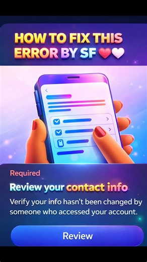 How To Fix Review Your Contact Info Error (Full Solution) #Shorts #sfanushar #instagram