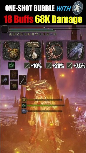68K Damage | One-Shot Bubble Build | Max Buffs #eldenring