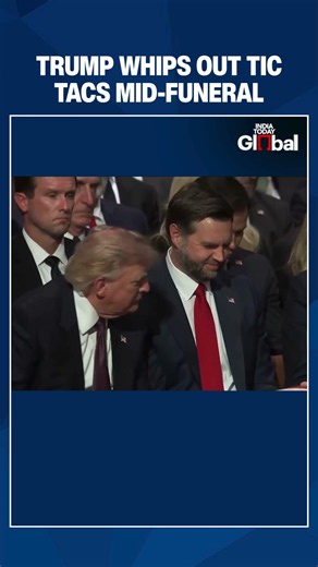 Trump Pulls Out Tic Tacs at Graham's Funeral as Vance and Bessent Look On, Amused