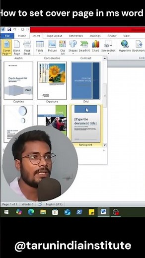 How to set cover page in ms word 2010 #howto #wordtips #tech