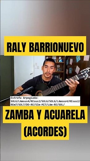Acordes de ZAMBA Y ACUARELA de RALY BARRIONUEVO #clasesdeguitarra #tutorial #guitarra #zamba #tabs