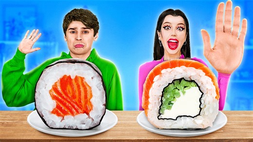 Giant Vs Tiny Hands Challenge! Funny Ways To Eat And Cook by 123 GO!