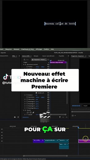 Effet machine à écrire sur Premiere Pro! Un outil super cool pour animer vos textes et les rendre plus dynamiques. #PremierePro #TutoVideo #MontageVideo #EffetsSpeciaux