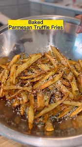 110K views · 580 reactions | Baked Parmesan Truffle Fries   GRAB THE COOKBOOK “KITCHEN CULTURE” thru the link in my bio while ya can! Or cop the digital book for 50% off. Use code “halfoff” at checkout. Ingredients 2-4 russet potatoes Garlic infused olive oil Greek seasoning Black truffle oil Parmesan cheese Baking powder Basil (garnish) | Cord and the Kitchen | Facebook