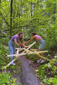 1.3M views · 2.7K reactions | Wooden Self-Supporting Bridge Made by Two Girls | 5-Minute Crafts SHORTS | Facebook