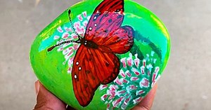 DIY Tutorial On How To Paint Butterfly Rocks (Home or Garden Decor)