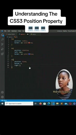 CSS Tutorial For Beginners 💻 --- The Position Property 💻🚀 #programming #jadexartsacademy #softwaredevelopment #WebDevelopment #FREE #project #tips #foryouシ #marvexscoarts #coding | Jadexarts Academy