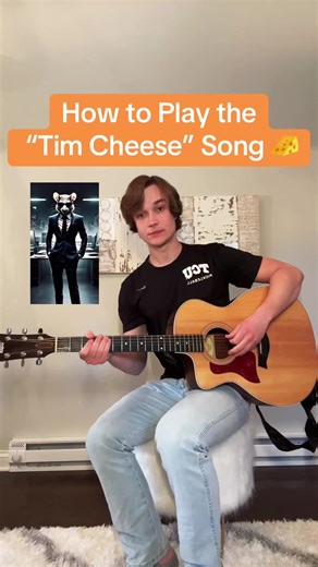 Dave - Beginner Guitar Teacher on Instagram: "How to Play the “Tim Cheese” Song 🧀 #guitartok #guitar #stringshare #musiciansoftiktok #fyp #foryou"