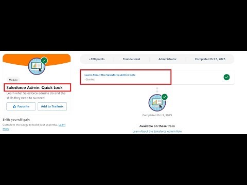 Salesforce Admin: Quick Look | Salesforce Trailhead