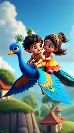✨ Bal Krishna Radha on Peacock Ride