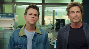 Rob Lowe and his son, John Owen Lowe, star in Unstable. Premieres March 30. | Netflix Family