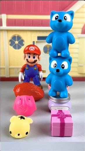 ASMR RELAXING VIDEO MARIO VS PEPPA AND THE BLUE BEAR GAME #shorts